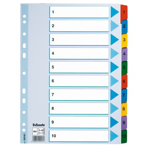 Afbeelding van Esselte 100161 A4 index | karton | 1-10 | 11-gaats
