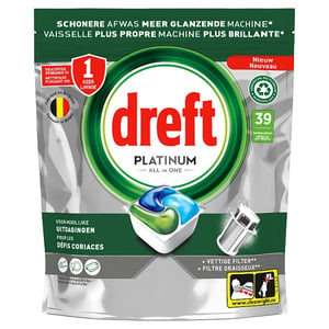 Afbeelding van Dreft Platinum All-in-One Vaatwastabletten | Original | 39 stuks