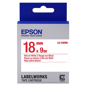 Afbeelding van Epson LK-5WRN standard tape rood op wit 18mm (origineel)