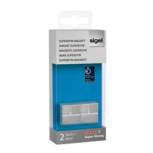Afbeelding van Sigel krachtmagneet | Superdym | aluminium | kubus | 20 x 20 x 20 mm | 2 stuks