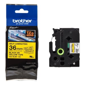 Afbeelding van Brother TZe-SL661 zelflaminerend tape zwart op geel 36mm x 8m (origineel)