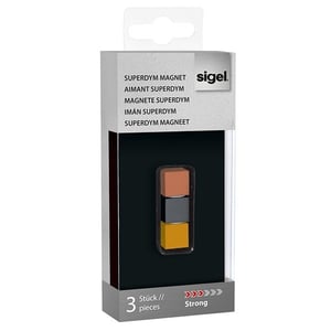 Afbeelding van Sigel glasmagneet | SuperDym | metallic | kubus | 11 x 11 x 11x mm | 3 stuks