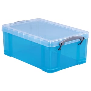 Afbeelding van Really Useful Box opbergdoos | polypropyleen | transparant helblauw | 9 liter
