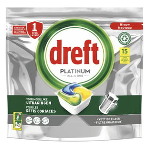 Afbeelding van Dreft All-in-One Platinum vaatwastabletten | Citroen | 15 stuks