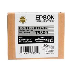 Afbeelding van Epson T5809 inktcartridge licht licht zwart (origineel)