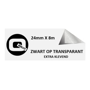 Afbeelding van Brother TZe-S151 extra klevend tape zwart op transparant 24mm (huismerk)