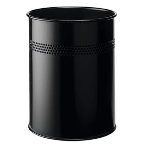 Afbeelding van Durable 330001 vuilnisbak | metaal | geperforeerd | zwart | 15 liter