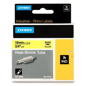 Afbeelding van DYMO S0718340 / 18058 IND Rhino tape krimpkous zwart op geel 19mm (origineel)