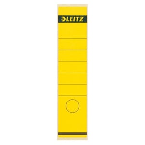 Afbeelding van Leitz 1640 rugetiketten | geel | zelfklevend | breed | 61 mm x 285 mm | 10 etiketten