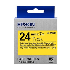 Afbeelding van Epson LK-6YBVN tape zwart op geel 24 mm (origineel)