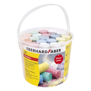 Afbeelding van Eberhard Faber rond stoepkrijt | verschillende kleuren met glitters | 20 stuks
