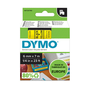 Afbeelding van DYMO S0720790 / 43618 tape zwart op geel 6mm (origineel)