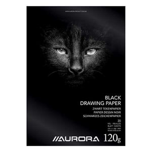 Afbeelding van Aurora BL43 tekenblok | A4 | 120 gr. | 20 vel | zwart papier