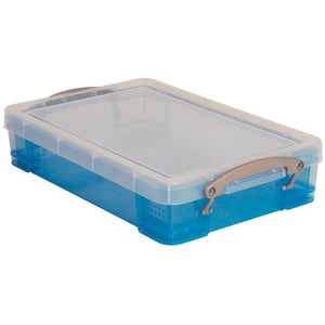 Afbeelding van Really Useful Box opbergdoos | polypropyleen | transparant blauw | 4 liter