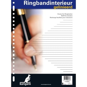 Afbeelding van Kangaro ringbandinterieur | A4 | gelinieerd | 23-rings | 60 gr. | 100 vel