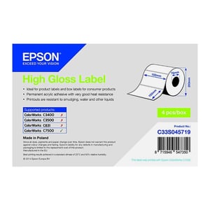 Afbeelding van Epson C33S045719 high gloss label 102mm x 152mm (origineel)