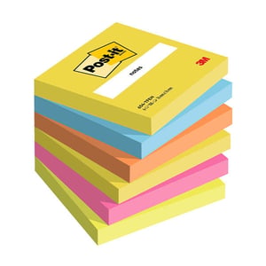 Afbeelding van 3M Post-it notes | 76 x 76 mm | Energetic Colours | 6 stuks