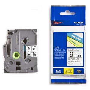 Afbeelding van Brother TZe-221 tape zwart op wit 9mm x 8m (origineel)