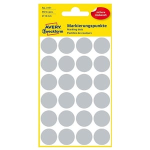 Afbeelding van Avery Zweckform 3171 markeringspunten | 18 mm | grijs | 96 etiketten