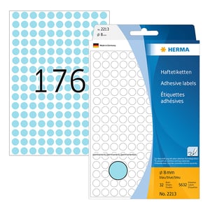 Afbeelding van Herma 2213 multifunctionele etiketten | 8 mm | blauw | 5632 etiketten
