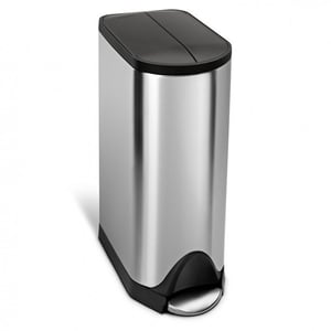 Afbeelding van Simplehuman open afvalbak | Code H | zilver/zwart | 30 liter