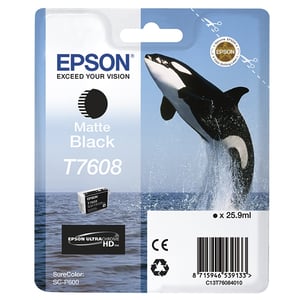 Afbeelding van Epson T7608 inktcartridge mat zwart (origineel)