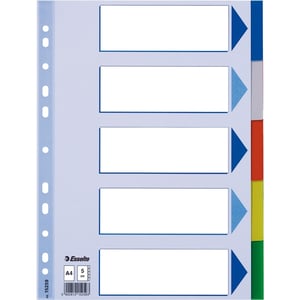 Afbeelding van Esselte 15259 A4 tabbladen | gekleurd plastic | 5 tabs | 11-gaats