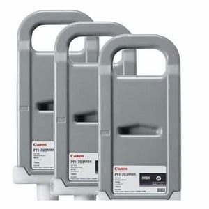 Afbeelding van Canon PFI-703MBK inktcartridge mat zwart hoge capaciteit 3 stuks (origineel)