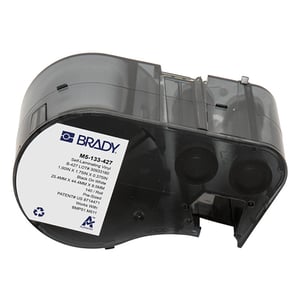 Afbeelding van Brady M5-133-427 gelamineerde vinyl labels zwart op wit/transparant | 44,45 mm x 25,4 (origineel)