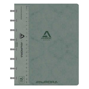 Afbeelding van Aurora 3845.748GRIS Adoc schrift met liniaal | A5 | geruit |  90 gr. | 72 vel | grijs