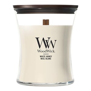 Afbeelding van Woodwick Medium Hourglass geurkaars | White Honey | 275 gram