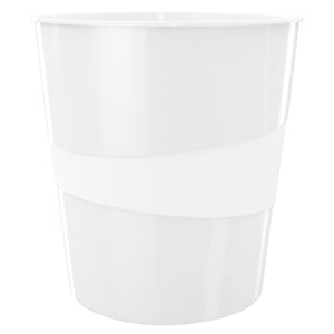Afbeelding van Leitz 5278 WOW papiermand | polystyreen | metallic wit | 15 liter