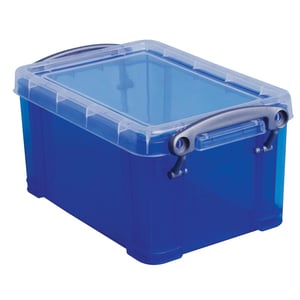 Afbeelding van Really Useful Box opbergdoos | polypropyleen | transparant blauw | 0.7 liter