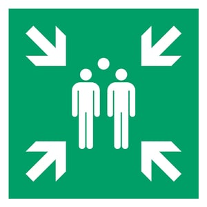 Afbeelding van Djois waarschuwingsbord verzamelplaats | kunststof | groen/wit | 200 x 200 mm