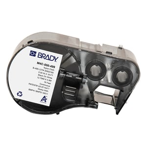 Afbeelding van Brady M4C-500-499 continue nylonweefsel labels zwart op wit | 12,70 mm x 4,88 m (origineel)