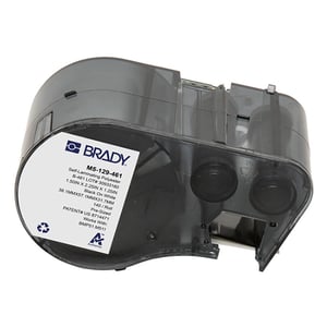 Afbeelding van Brady M5-129-461 gelamineerde polyester labels zwart op wit/transparant | 57,15 mm x 38,1 mm (origineel)
