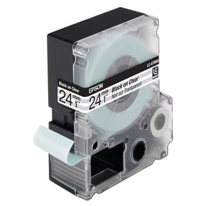 Afbeelding van Epson LC-6TBN9 tape zwart op transparant / 24mm (origineel)