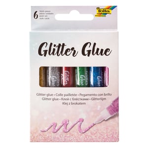 Afbeelding van Folia glitterlijm | assorti | 6 stuks