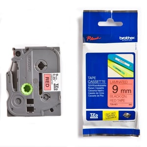 Afbeelding van Brother TZe-421 tape zwart op rood 9mm x 8m (origineel)