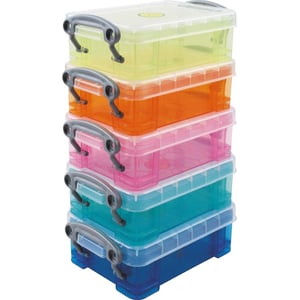 Afbeelding van Really Useful Box opbergdoos voordeelpakket | polypropyleen | transparante kleuren | 5 stuks | 0.2 liter
