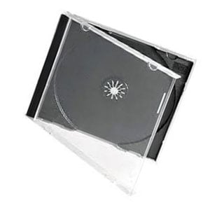 Afbeelding van CD-doosje | transparant | zwarte tray | 25 stuks