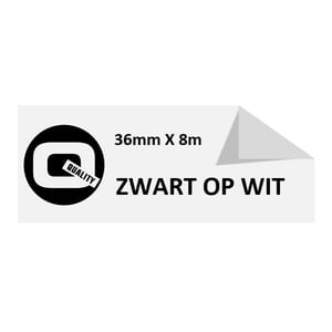 Afbeelding van Brother TZe-261 tape zwart op wit 36mm x 8m (huismerk)