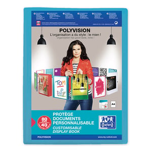 Afbeelding van Oxford 100206232 Polyvision showalbum flexibel | A4 | kunststof | blauw | 40 hoezen