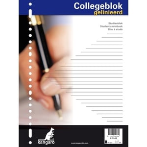 Afbeelding van Kangaro schrijfblok K-5544 | A4 | spiraal | gelinieerd | 23-gaats | 60gr. | 80 vel