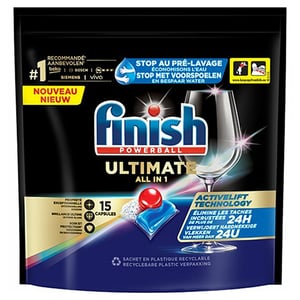 Afbeelding van Finish Ultimate Powerball All-in-1 vaatwastabletten | Regular | 15 stuks