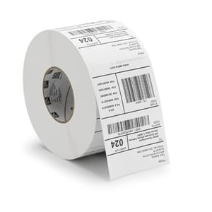 Afbeelding van Zebra PolyE 3000T (880458-101) Gloss label 102mm x 102mm 4 rollen (origineel)