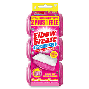 Afbeelding van Elbow Grease Pink Dish Brush navulling | 3 stuks