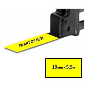 Afbeelding van DYMO S0718470 / 18433 IND Rhino tape vinyl zwart op geel 19mm (huismerk)