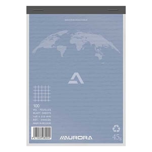 Afbeelding van Aurora schrijfblok | A5 | geruit | 45 gr. | 100 vel