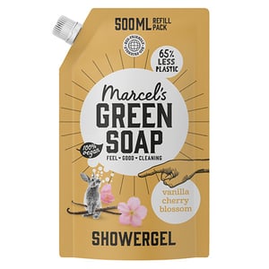 Afbeelding van Marcel's Green Soap douchegel navulling | Vanille en Kersenbloesem | 500 ml